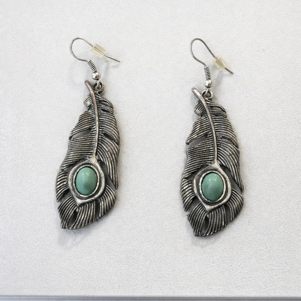 BOHO or Native America Style Vintage Silver Earrings.